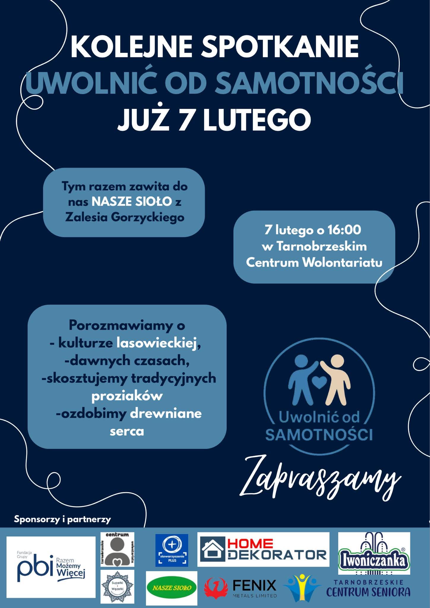 "Uwolnić od SAMOTNOŚCI" - Tarnobrzeskie Centrum Wolontariatu zaprasza na spotkanie