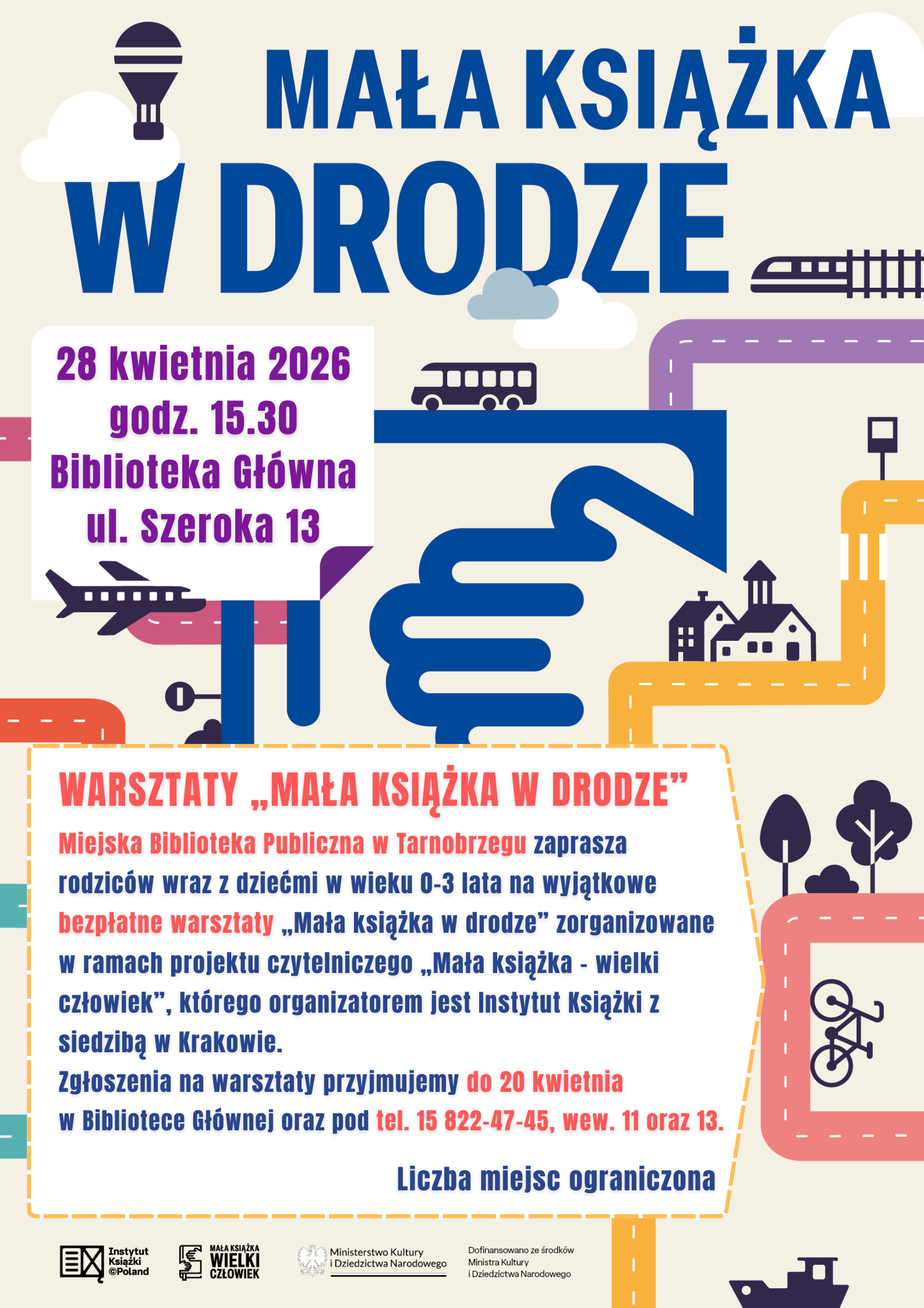 Zaproszenie na warsztaty czytelnicze „Mała książka w drodze” dla najmłodszych