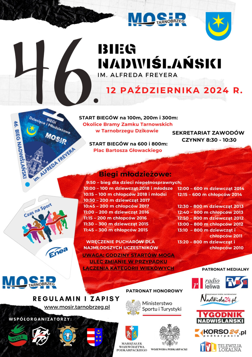 46. Bieg Nadwiślański im. Alfreda Freyera - Zapisy na Biegi Młodzieżowe
