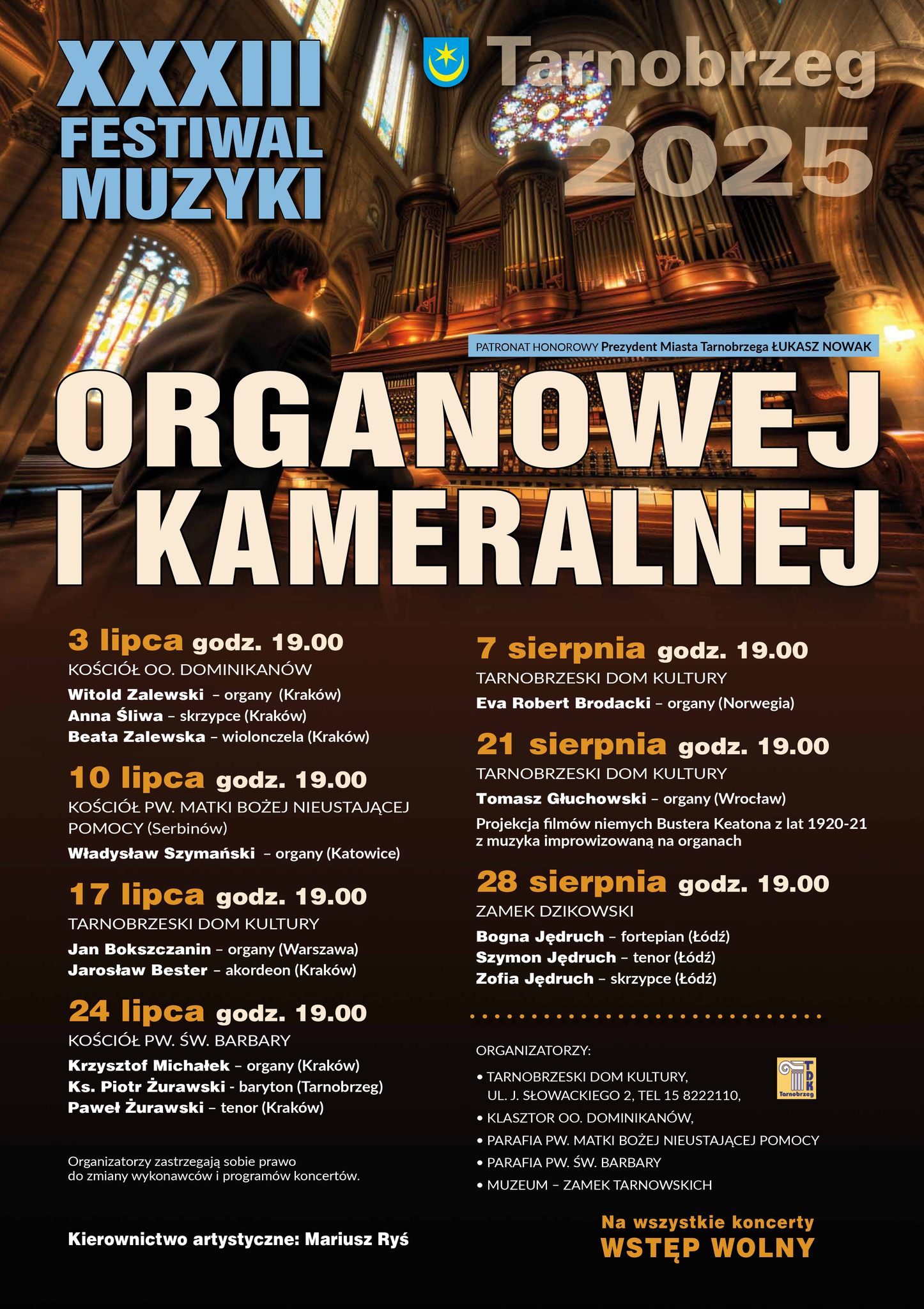 XXXIII Festiwal Muzyki Organowej i Kameralnej