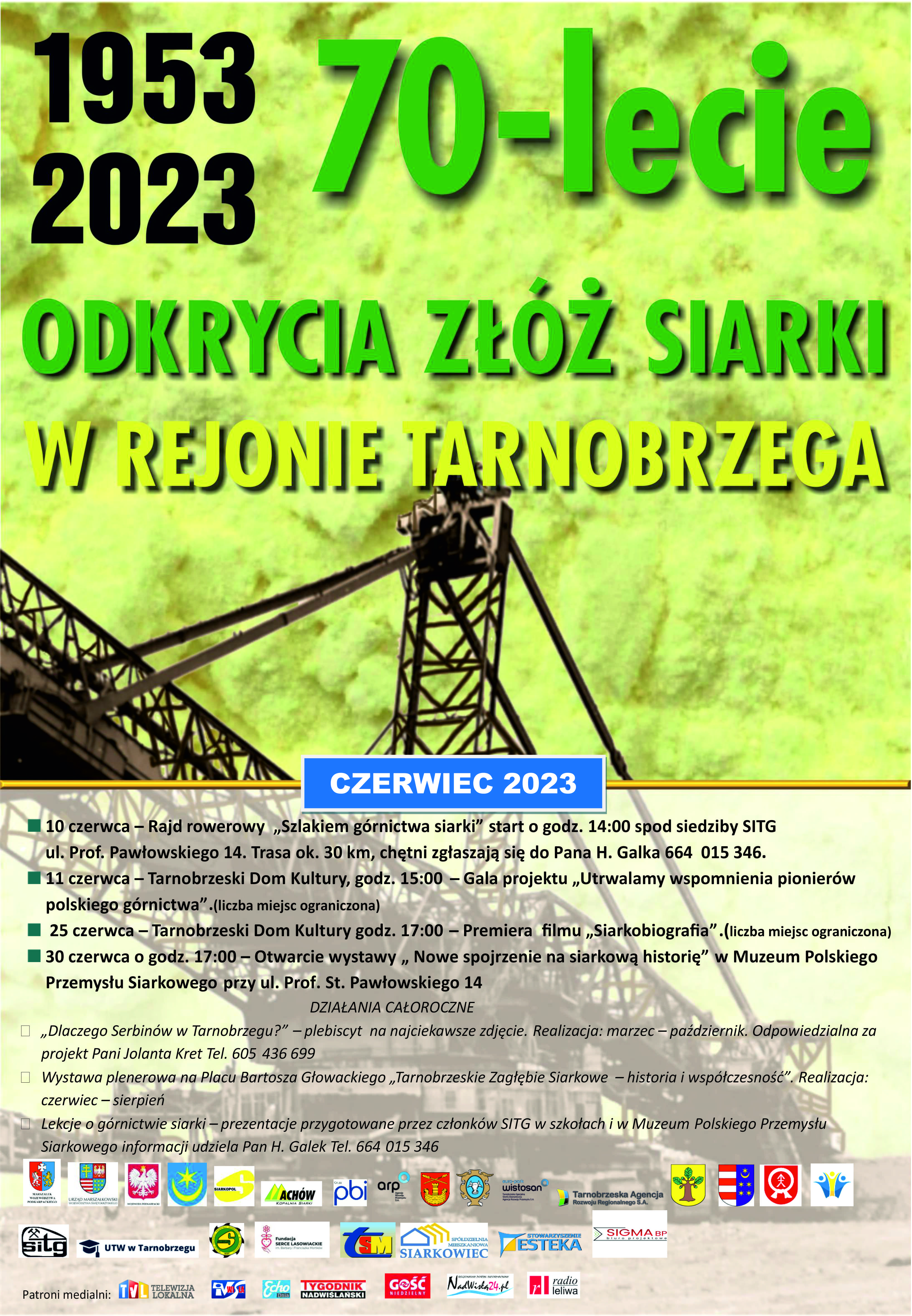 70 lat od odkrycia złóż siarki w okolicy Tarnobrzega. Czerwcowe zapowiedzi.