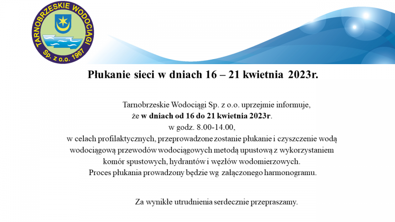 Płukanie sieci wodociągowej