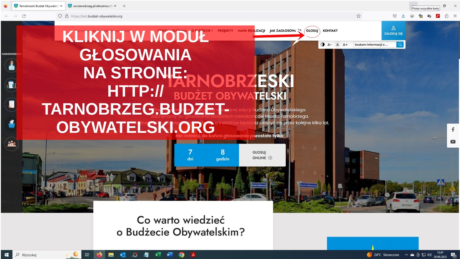 Budżet obywatelski - instrukcja głosowania przez Internet