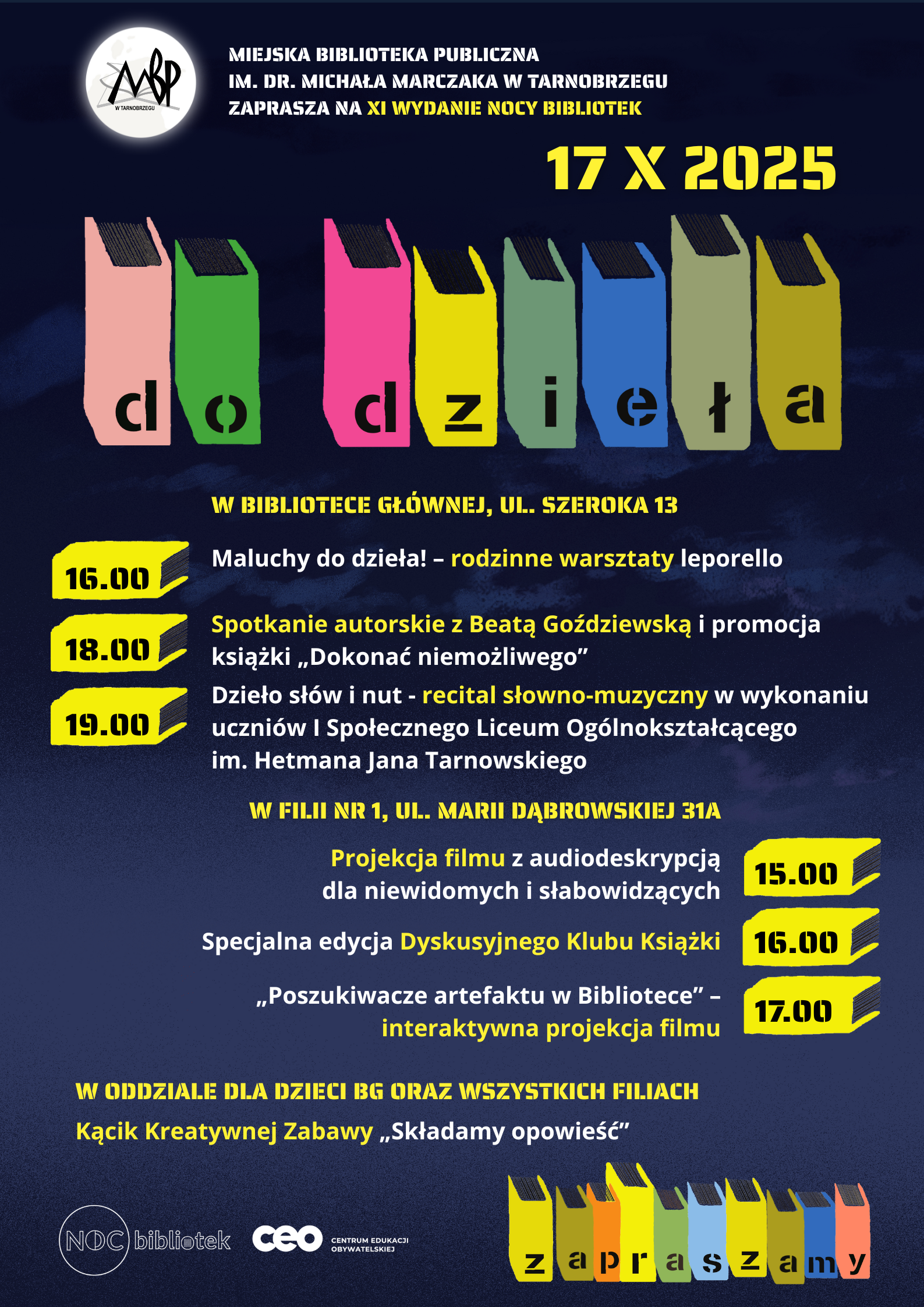 Noc Bibliotek 2025 pod hasłem „Do dzieła!”