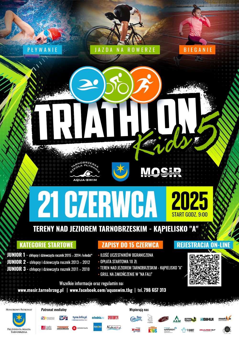 V TRIATHLON KIDS już 21 czerwca br. nad Jeziorem Tarnobrzeskim